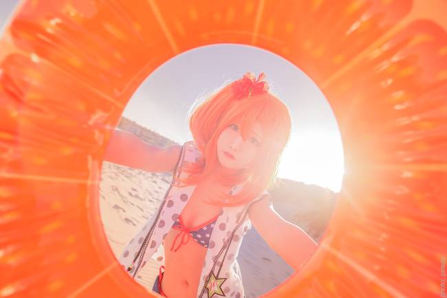 Cosplay福利/治愈系海滩比基尼少女LoveLive! 高坂穗乃果COSPLAY