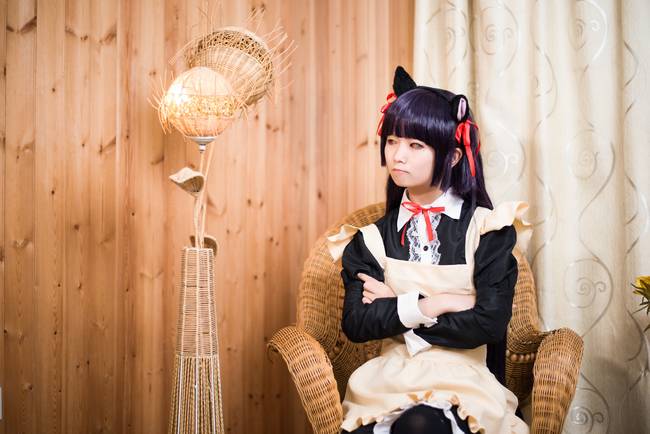 Cosplay福利/五更琉璃黑丝绝对领域女仆装COSPLAY