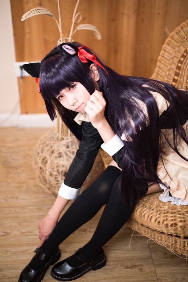 Cosplay福利/五更琉璃黑丝绝对领域女仆装COSPLAY