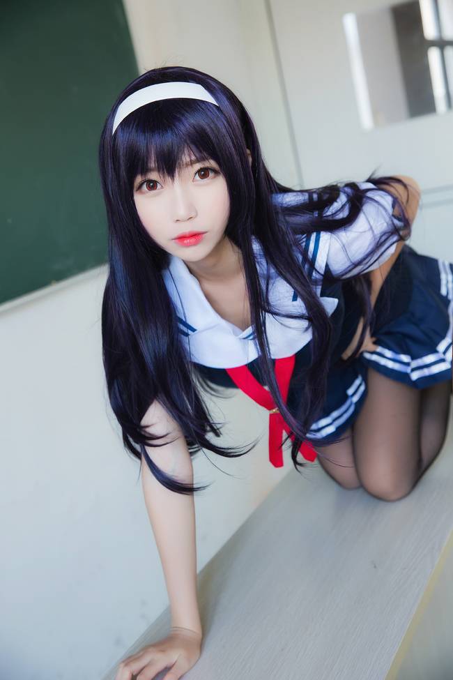 Cosplay福利/《黑丝学姐你别走》路人女主的养成方法霞之丘诗羽COSPLAY