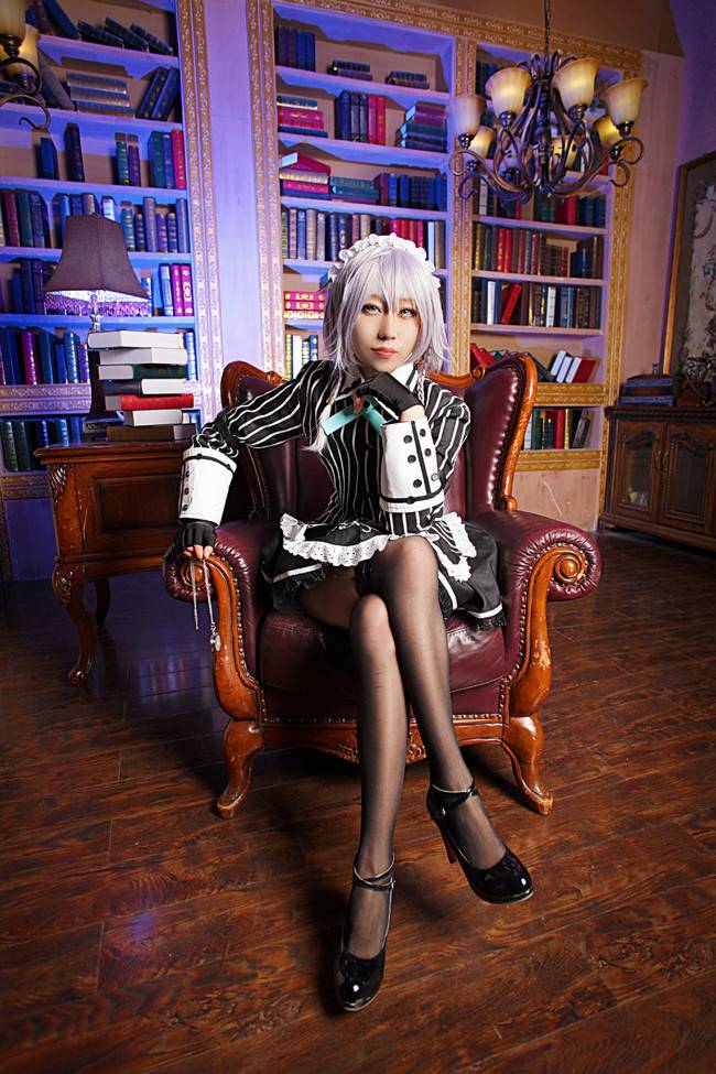 Cosplay福利/黑色绝对领域制服 东方Project十六夜咲夜COSPLAY