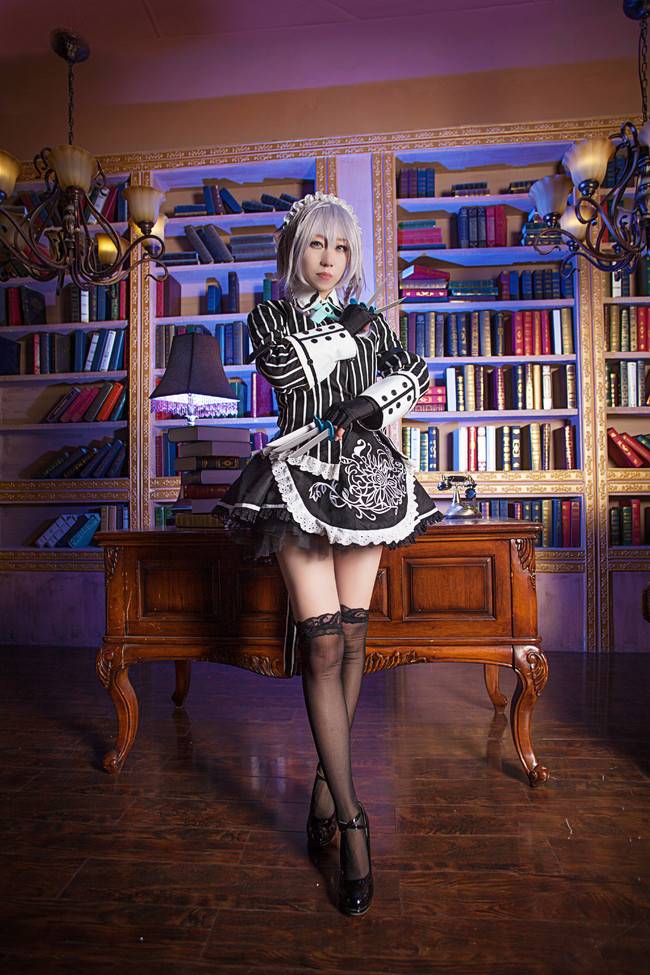 Cosplay福利/黑色绝对领域制服 东方Project十六夜咲夜COSPLAY