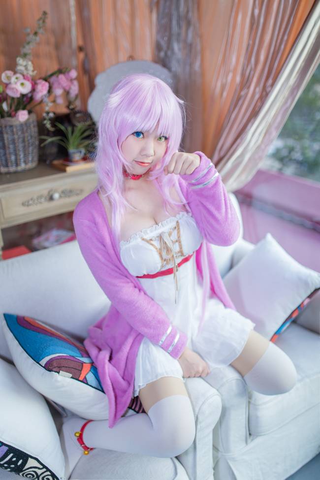 Cosplay福利/粉色白丝绝对领域小猫咪 K neko COSPLAY