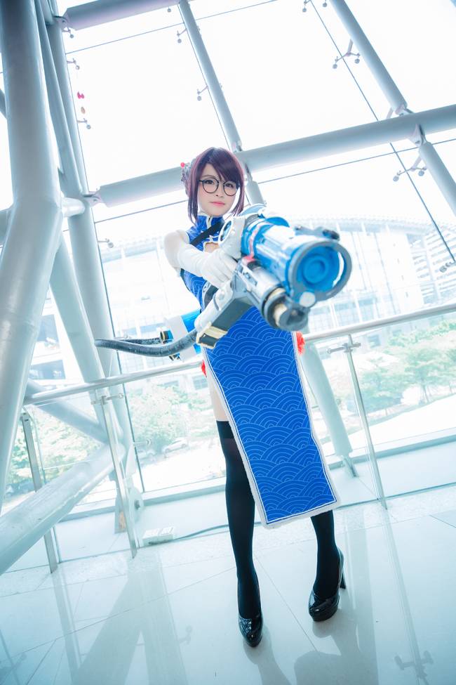 Cosplay福利/黑丝旗袍绝对领域美少女 守望先锋MEI COSPLAY