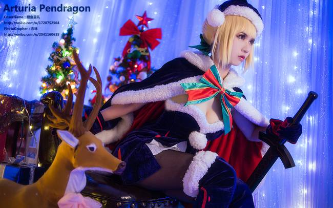 Cosplay福利/《爆乳黑丝圣诞少女》Fate/Grand Order 阿尔托莉雅・潘德拉贡COSPLAY美图欣赏 cn:鳗鱼霏儿