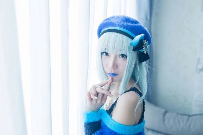 Cosplay福利/黑丝绝对领域蓝色妖姬 阴阳师 青行灯COSPLAY