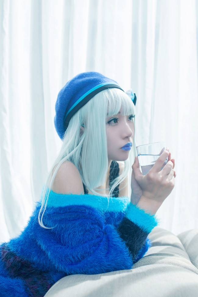 Cosplay福利/黑丝绝对领域蓝色妖姬 阴阳师 青行灯COSPLAY