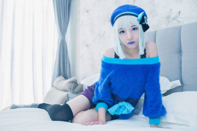 Cosplay福利/黑丝绝对领域蓝色妖姬 阴阳师 青行灯COSPLAY