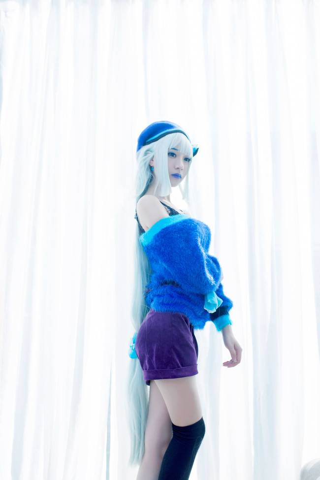 Cosplay福利/黑丝绝对领域蓝色妖姬 阴阳师 青行灯COSPLAY