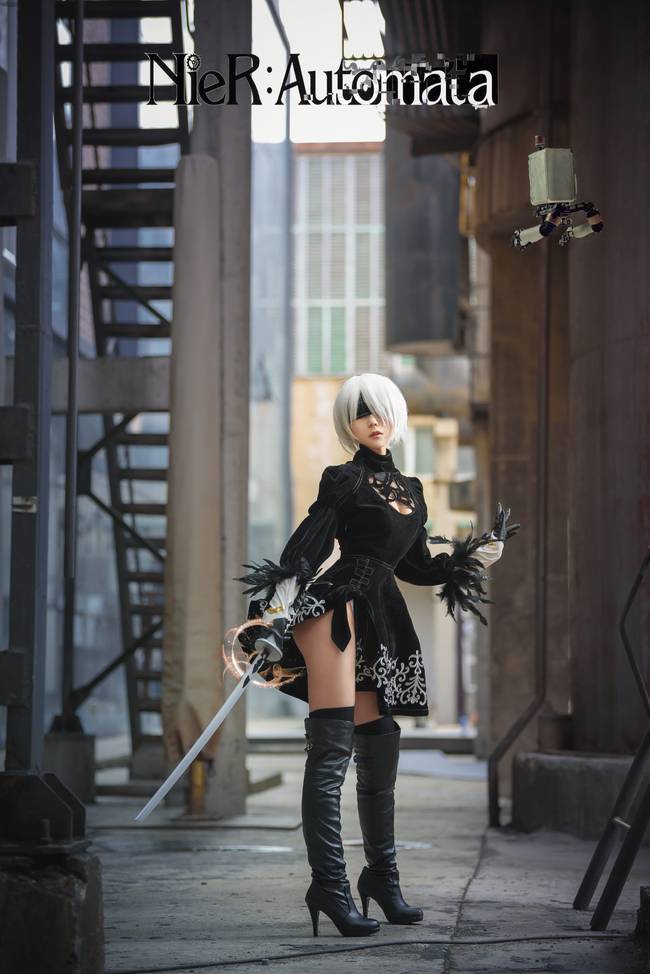 Cosplay福利/黑丝绝对领域少女 尼尔:机械纪元2b COSPLAY cn:鹿子Luzia