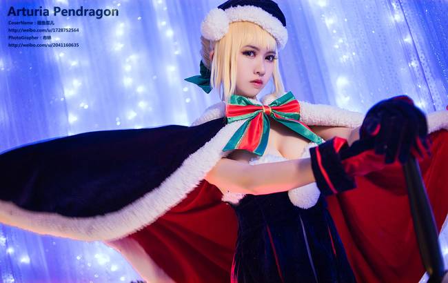 Cosplay福利/《爆乳黑丝圣诞少女》Fate/Grand Order 阿尔托莉雅・潘德拉贡COSPLAY美图欣赏 cn:鳗鱼霏儿