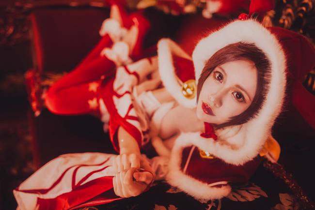 Cosplay福利/圣诞红绝对领域少女 王者荣耀貂蝉COSPLAY美图欣赏 cn:桃昔