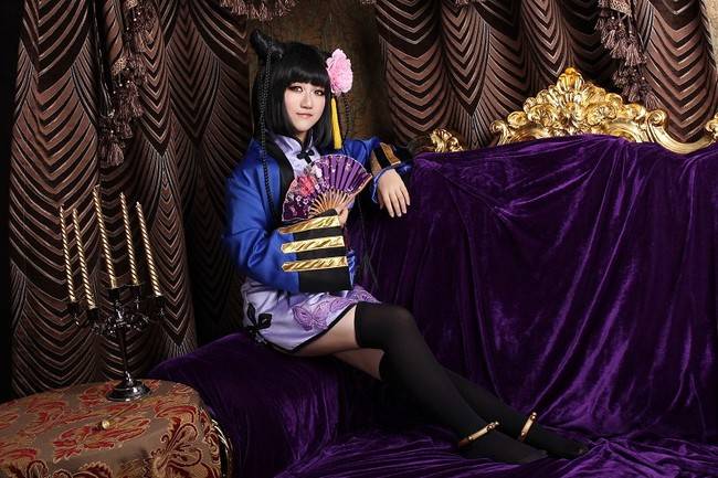Cosplay福利/黑丝绝对领域少女 黑执事蓝猫COSPLAY cn:陌彤