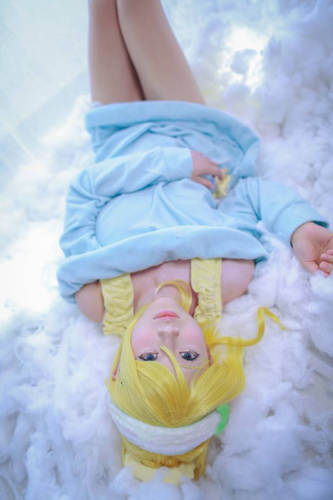 Cosplay福利/卡哇伊蓝色条纹绝对领域睡衣少女 绚濑绘里COSPLAY cn:琰夏-SUMMER