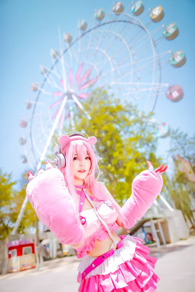 Cosplay福利/粉红呆萌绝对领域少女 超级索尼子 COSPLAY cn:小瑾LL深度中毒
