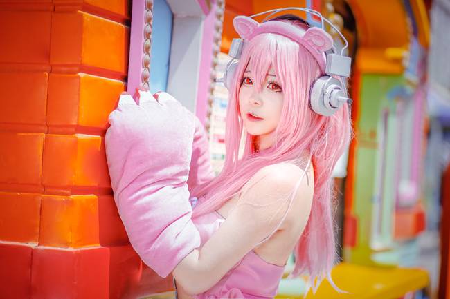 Cosplay福利/粉红呆萌绝对领域少女 超级索尼子 COSPLAY cn:小瑾LL深度中毒