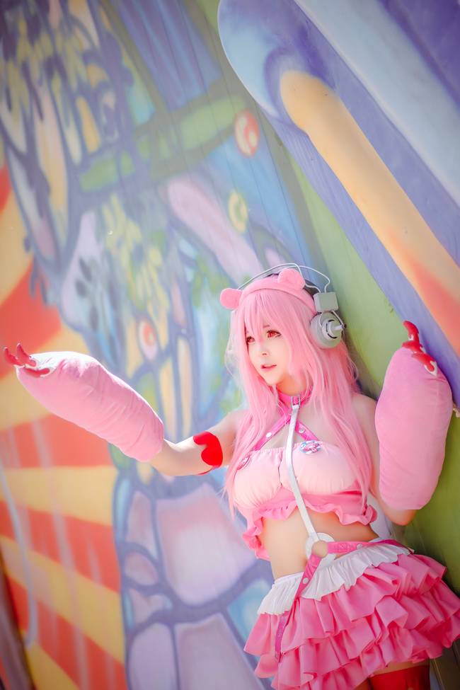 Cosplay福利/粉红呆萌绝对领域少女 超级索尼子 COSPLAY cn:小瑾LL深度中毒