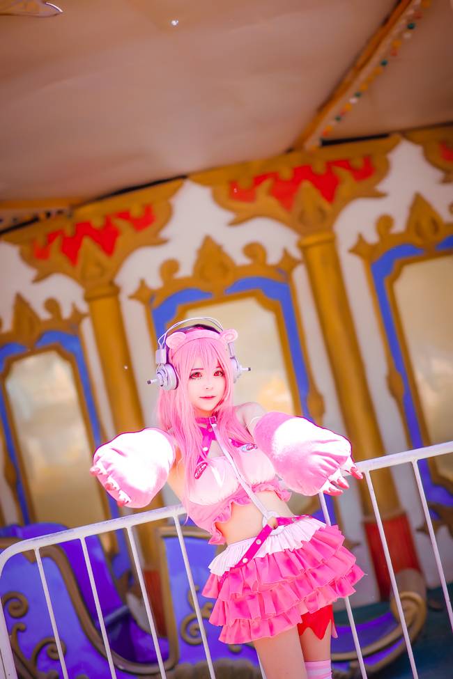 Cosplay福利/粉红呆萌绝对领域少女 超级索尼子 COSPLAY cn:小瑾LL深度中毒