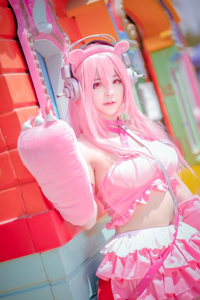 Cosplay福利/粉红呆萌绝对领域少女 超级索尼子 COSPLAY cn:小瑾LL深度中毒
