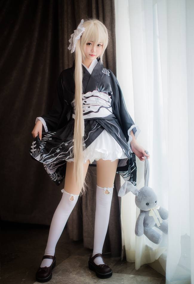 Cosplay福利/白丝绝对领域古风学妹 缘之空穹妹COSPLAY