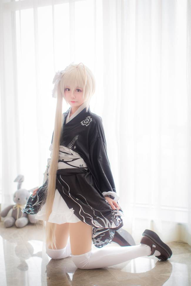 Cosplay福利/白丝绝对领域古风学妹 缘之空穹妹COSPLAY