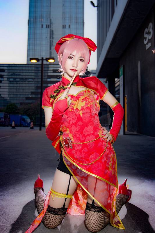 Cosplay福利/渔网黑丝旗袍少女 VOCALOID巡音流歌COSPLAY cn:GAKI