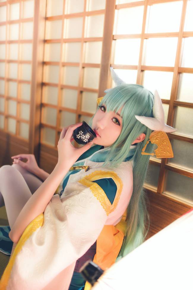 Cosplay福利/白丝过膝袜古装软妹 清姬 COSPLAY cn:瓜希