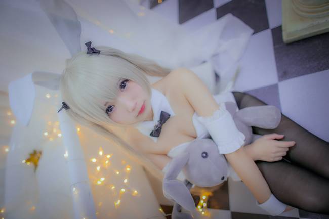 Cosplay福利/黑丝兔女郎 缘之空春日野穹COSPLAY cn:雪晴Astra-