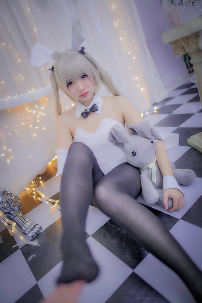 Cosplay福利/黑丝兔女郎 缘之空春日野穹COSPLAY cn:雪晴Astra-