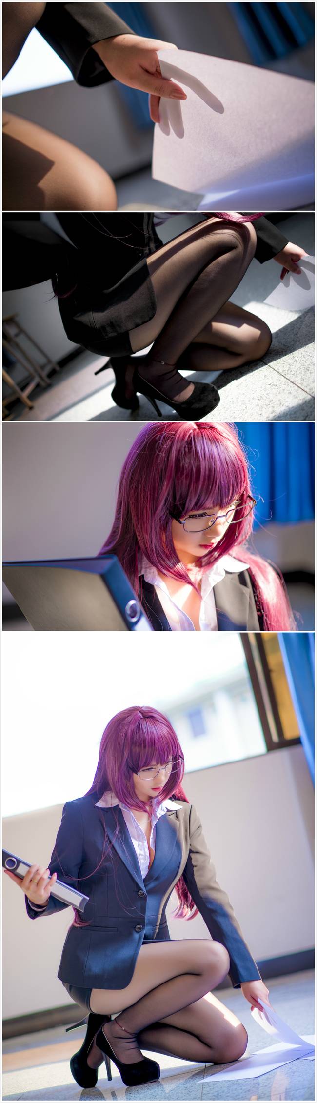 Cosplay福利/Fate/Grand Order斯卡哈COSPLAY黑丝教师 cn:魅瞳瞳瞳w