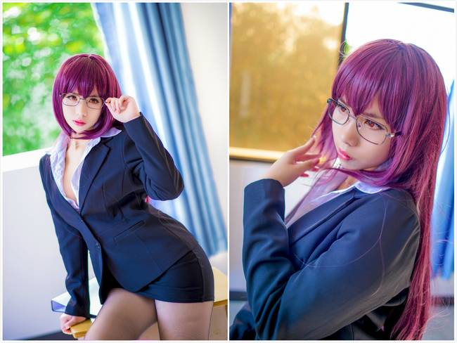 Cosplay福利/Fate/Grand Order斯卡哈COSPLAY黑丝教师 cn:魅瞳瞳瞳w