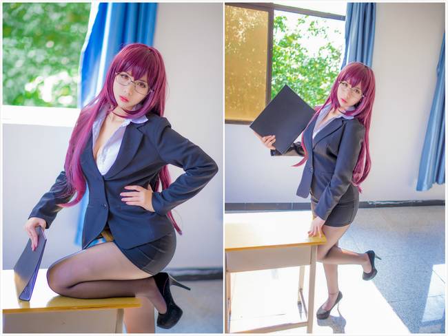 Cosplay福利/Fate/Grand Order斯卡哈COSPLAY黑丝教师 cn:魅瞳瞳瞳w