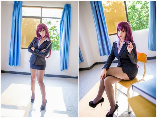 Cosplay福利/Fate/Grand Order斯卡哈COSPLAY黑丝教师 cn:魅瞳瞳瞳w