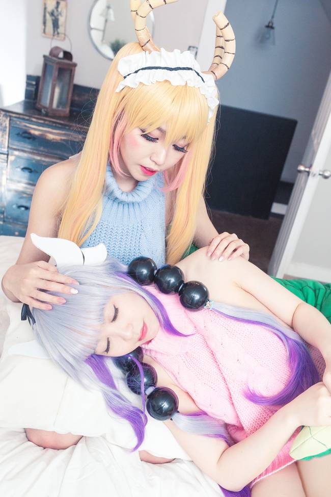 Cosplay福利/白丝绝对领域女仆 小林家的龙女仆COSPLAY 托尔 康娜