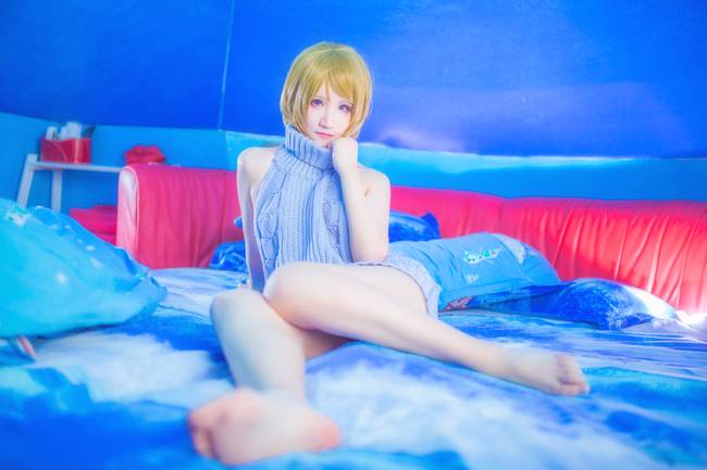 Cosplay福利/露背毛衣 LoveLive!小泉花阳COSPLAY