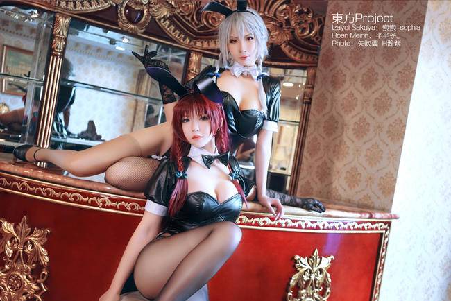 Cosplay福利/东方 两个黑丝兔女郎