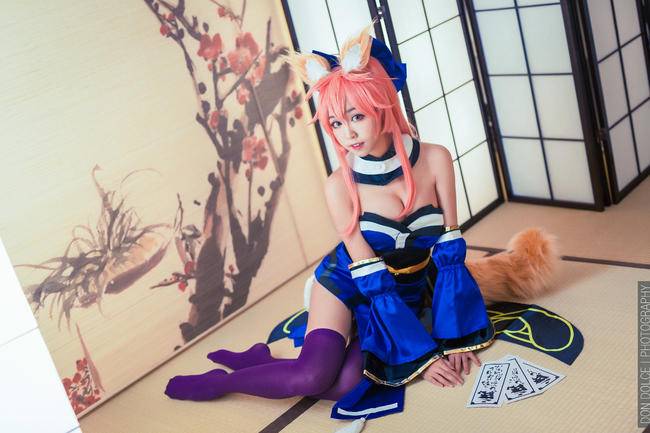 Cosplay福利/紫色丝袜绝对领域古装少女 Fate/Grand Order 玉藻前cosplay