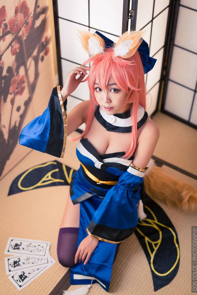 Cosplay福利/紫色丝袜绝对领域古装少女 Fate/Grand Order 玉藻前cosplay