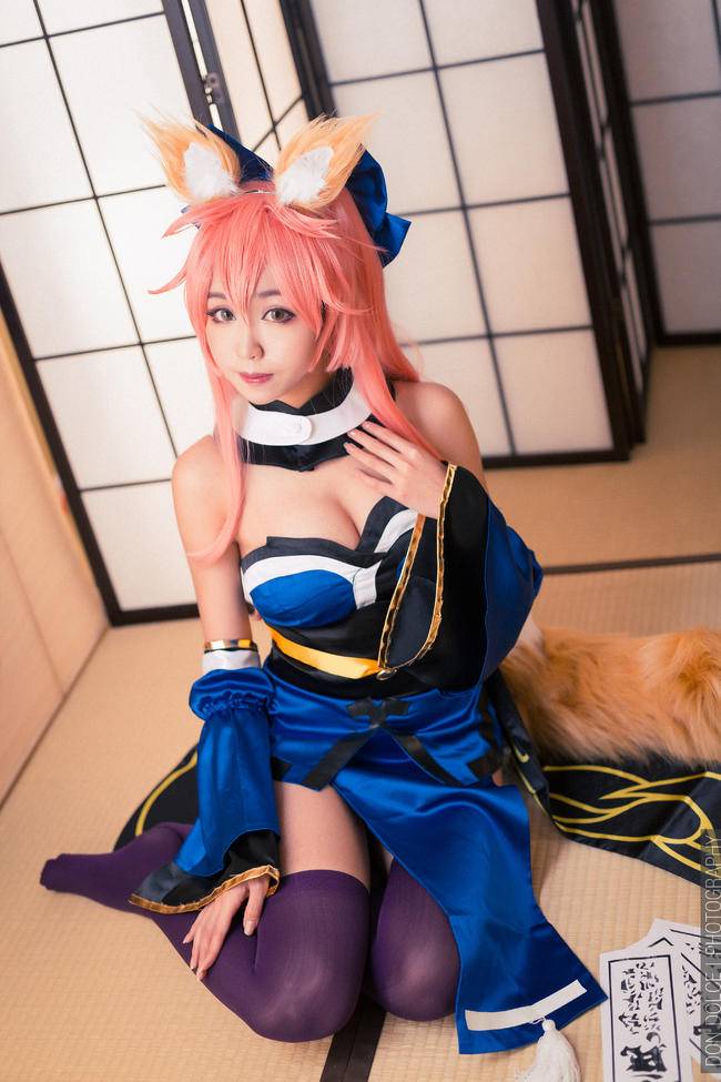 Cosplay福利/紫色丝袜绝对领域古装少女 Fate/Grand Order 玉藻前cosplay