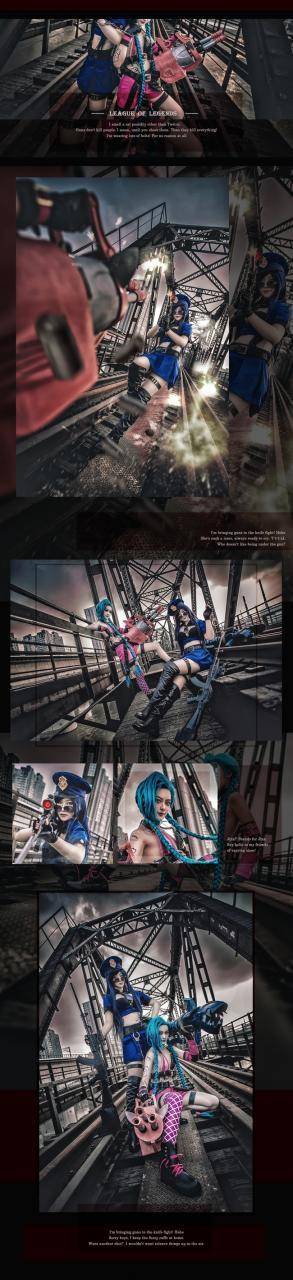 Cosplay福利/暴走萝莉金克斯 VS 皮城女警凯瑟琳 cosplay