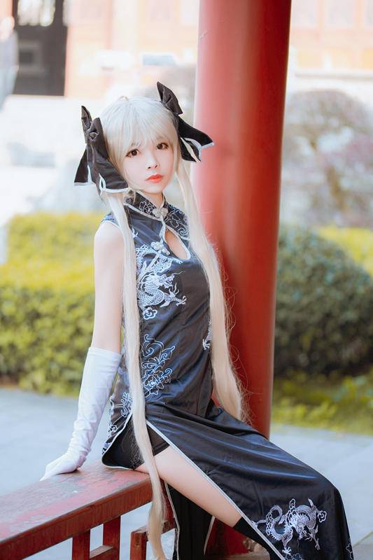 Cosplay福利/黑丝绝对领域旗袍少女 缘之空春日野穹COSPLAY