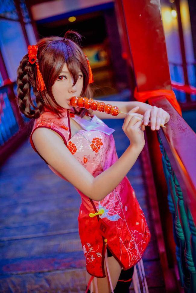 Cosplay福利/黑丝绝对领域旗袍少女VOCALOID乐正绫COSPLAY