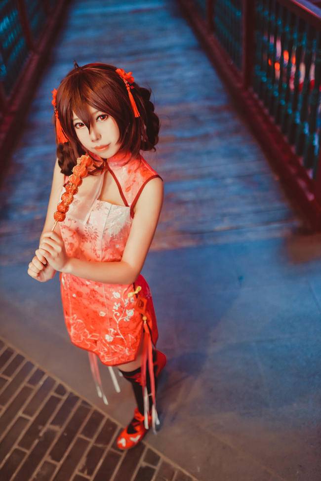 Cosplay福利/黑丝绝对领域旗袍少女VOCALOID乐正绫COSPLAY