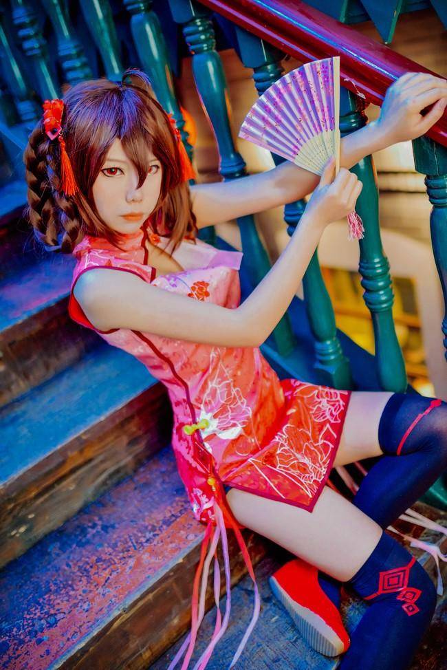 Cosplay福利/黑丝绝对领域旗袍少女VOCALOID乐正绫COSPLAY