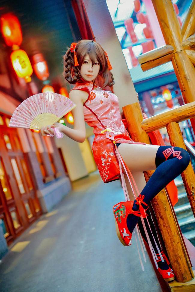 Cosplay福利/黑丝绝对领域旗袍少女VOCALOID乐正绫