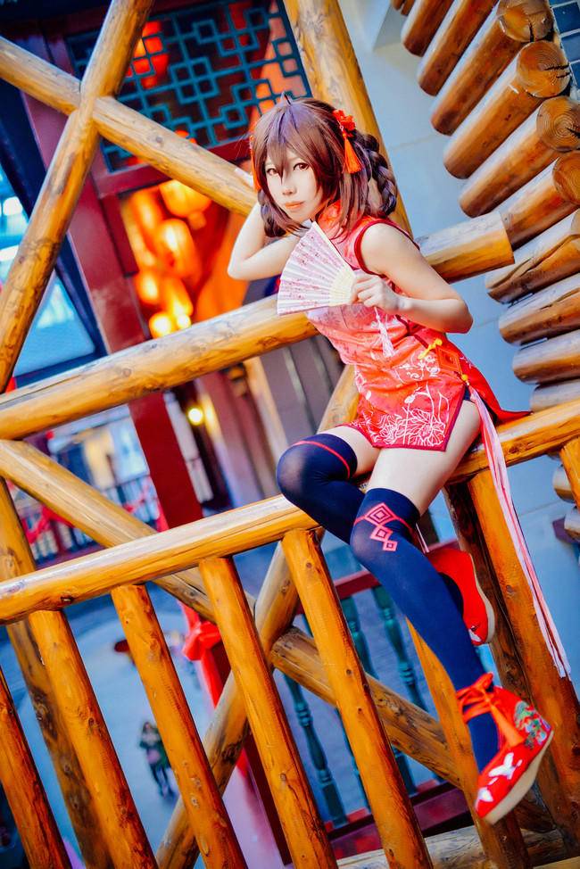 Cosplay福利/黑丝绝对领域旗袍少女VOCALOID乐正绫