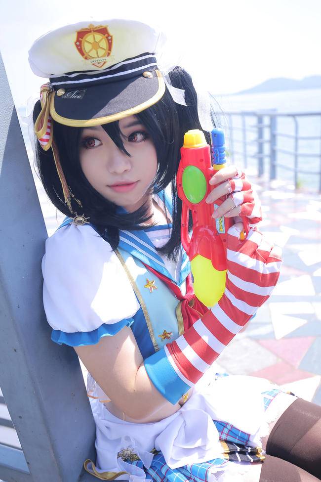 Cosplay福利/lovelive矢泽妮可COSPLAY，海边