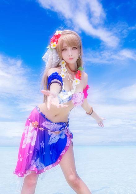 Cosplay福利/甜美萌妹COS南小鸟夏威夷觉醒