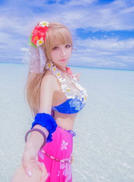 Cosplay福利/甜美萌妹COS南小鸟夏威夷觉醒