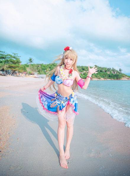 Cosplay福利/甜美萌妹南小鸟水着觉醒COS